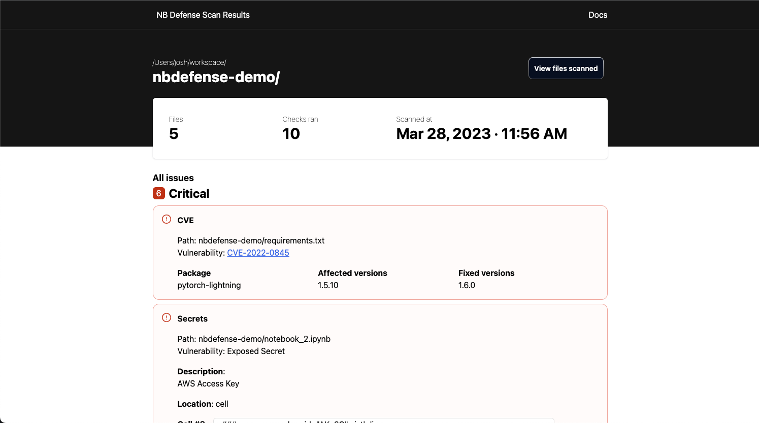 NB Defense HTML Scan Report